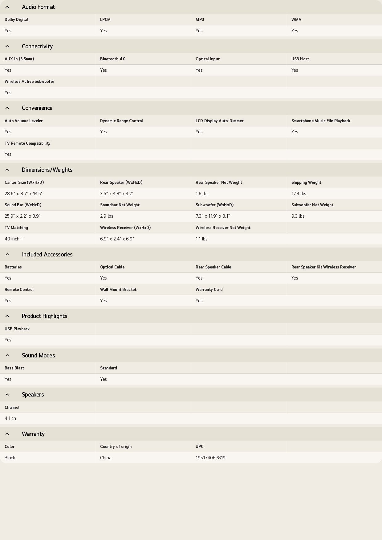Product Specification